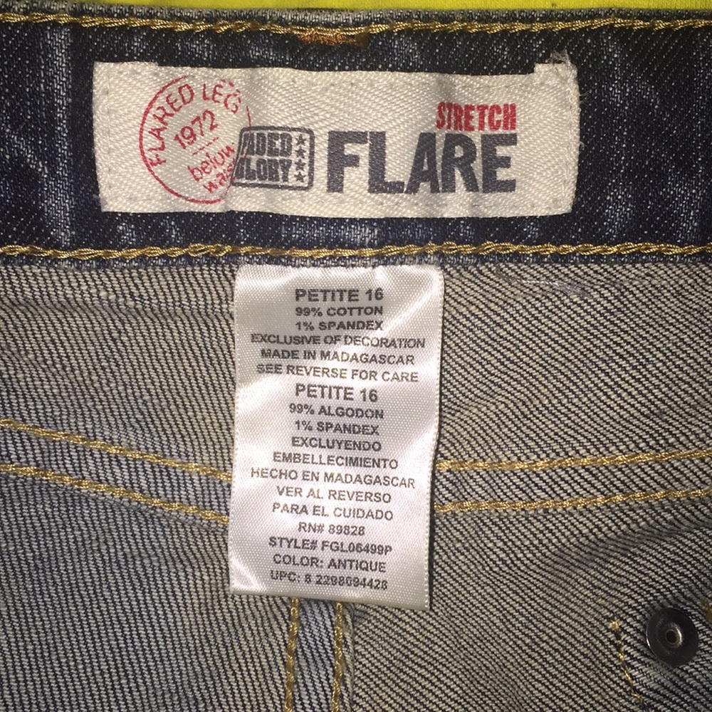 Faded Glory Stretch Flare Denim Jeans